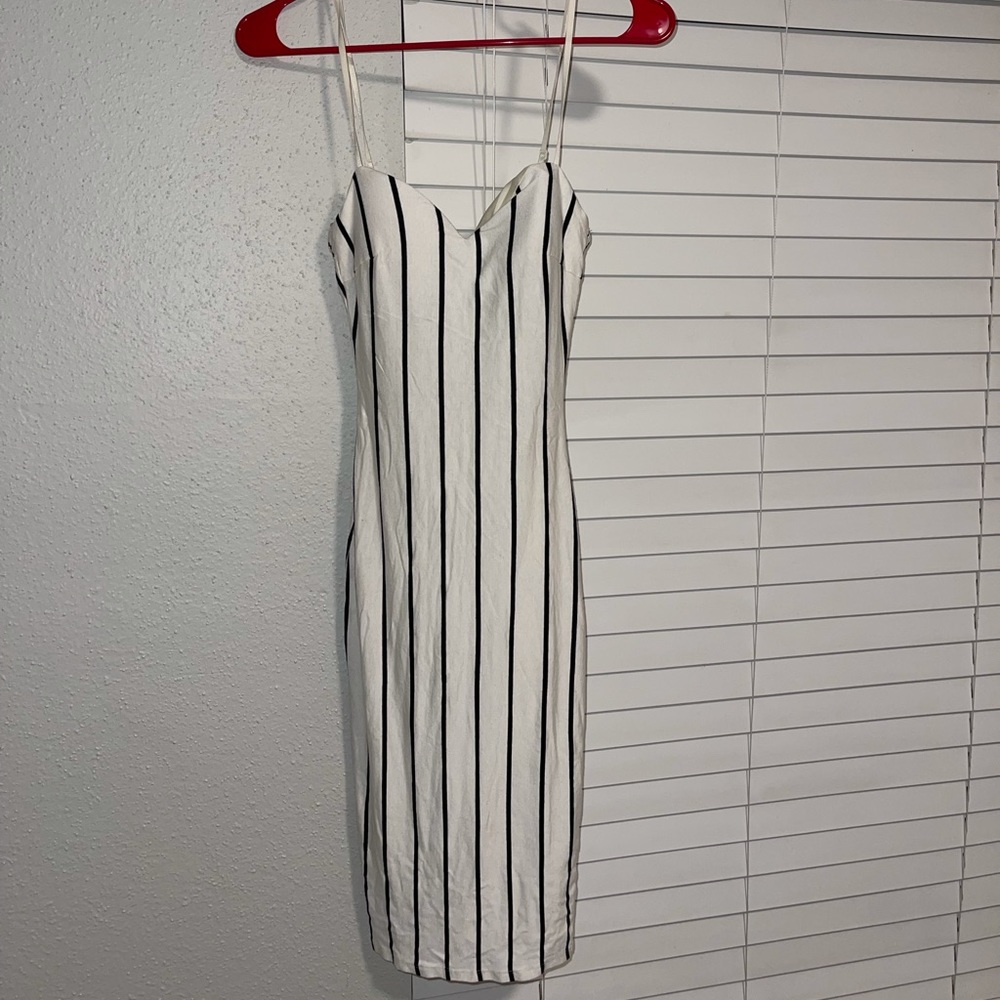 white striped dress